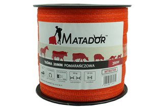 Taśma elektryczna dla koni 2cm x 200m (pomarańczowa) Matador MTR070R